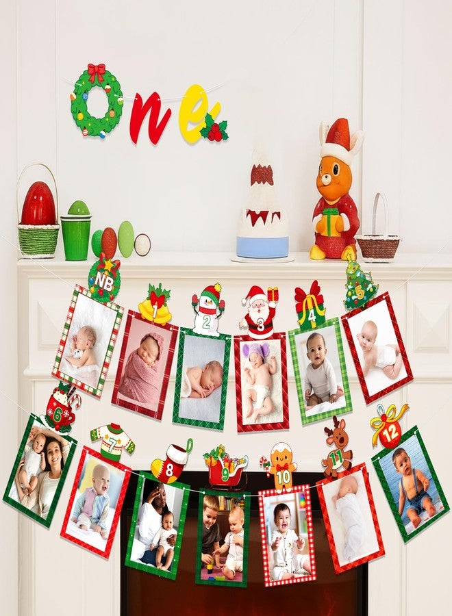 ايباك لافتة صور لتزيين عيد الميلاد الأول من إيباخ، مناسبة للأطفال من حديثي الولادة حتى عمر 12 شهرًا، تتضمن لافتة واحدة وزينة للكيك، بتصميم بابا نويل ورجل الثلج وخبز الزنجبيل، مثالية للأطفال الصغار. زينة عيد ميلاد "ما أجمل أن تكون في عامك الأول!" - Image 5